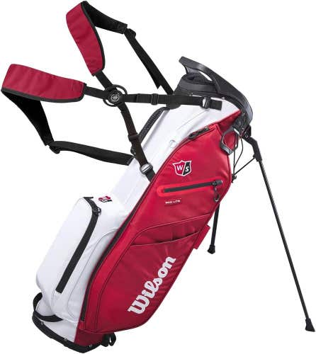 Wilson Staff Exo Lite Golf Stand Bag - 4-Way Carry Bag - Staff Red
