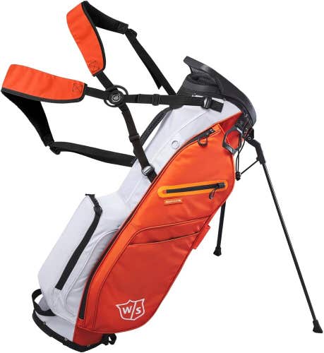 Wilson Staff Exo Lite Golf Stand Bag - 4-Way Carry Bag - Orange / Cream / Black