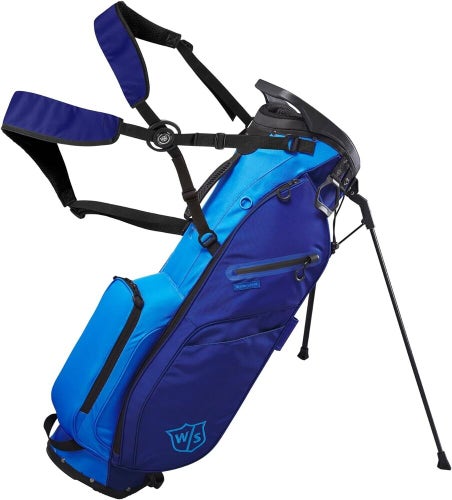 Wilson Staff Exo Lite Golf Stand Bag - 4-Way Carry Bag - Dark Blue / Light Blue