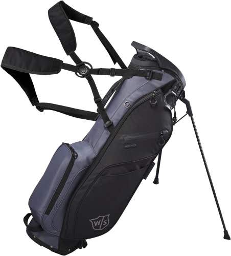 Wilson Staff Exo Lite Golf Stand Bag - 4-Way Carry Bag - Black / Charcoal