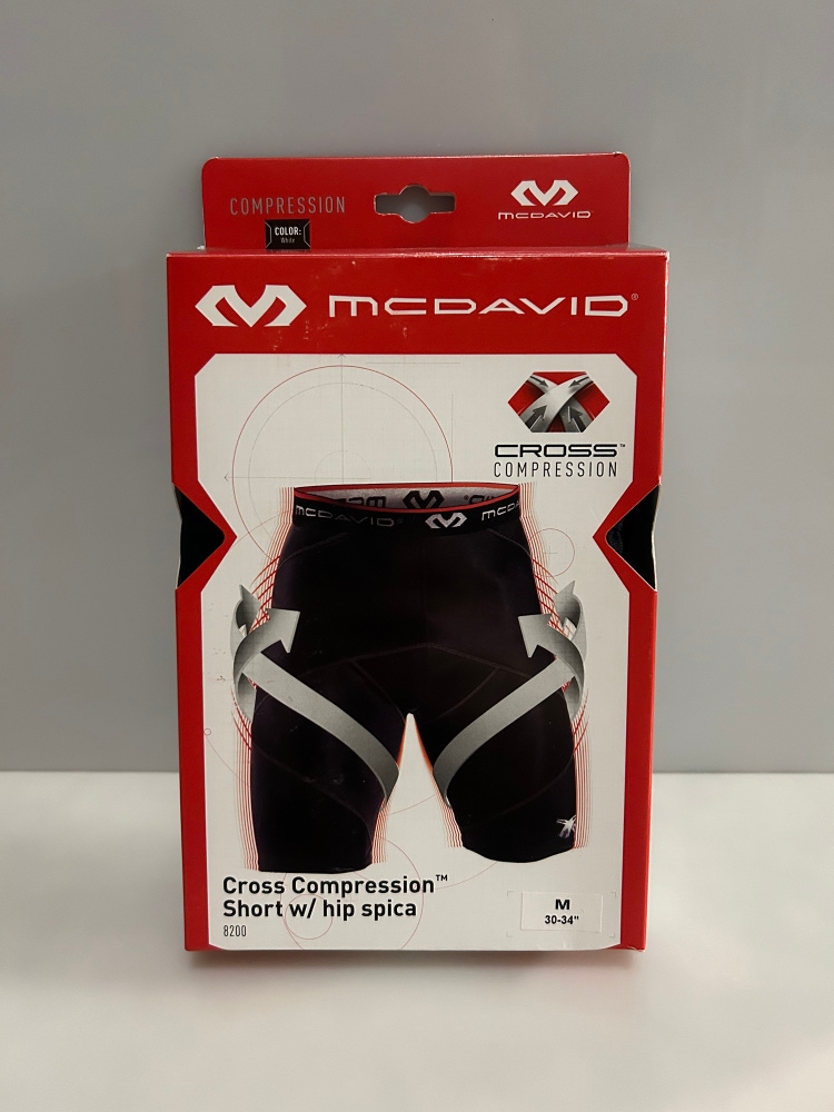 New McDavid Cross Compression Shorts w/ Hip Spica - Men’s Size Medium NIB