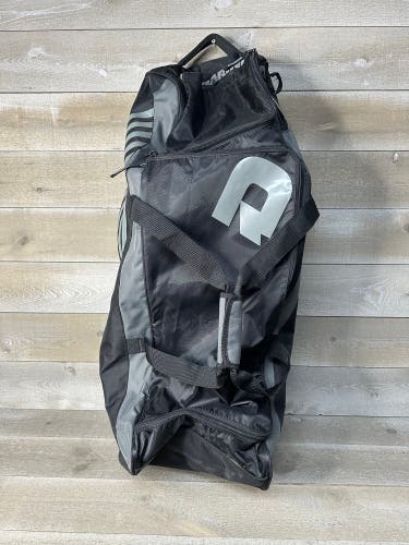DeMarini 36” Wheeled Bat Rolling Equipment Bag Softball Baseball Black Grey