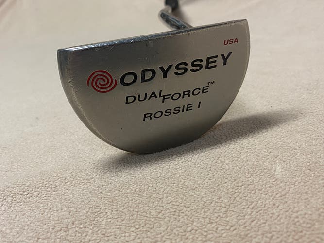 Silver Unisex Used Odyssey Right Handed Mallet Dual Force Rossi I Putter Uniflex 34"