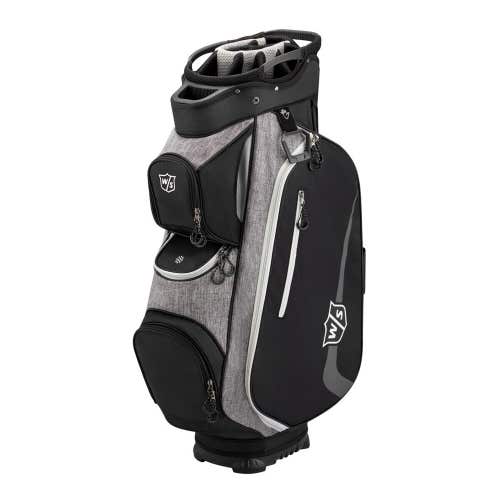 Wilson Staff Xtra Cart Bag - 14-Way + Putter Well Golf Bag -BLACK / GRAY / WHITE