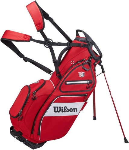 Wilson Staff EXO II Carry Golf Bag - 5-Way Stand Bag - RED - Wilson Staff Dealer