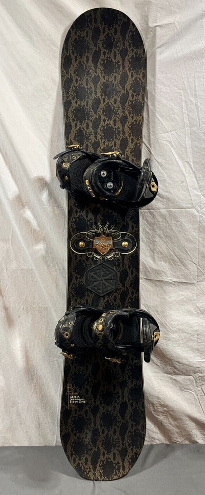 RARE B By Burton Alpha 151cm Snakeskin Snowboard Matching