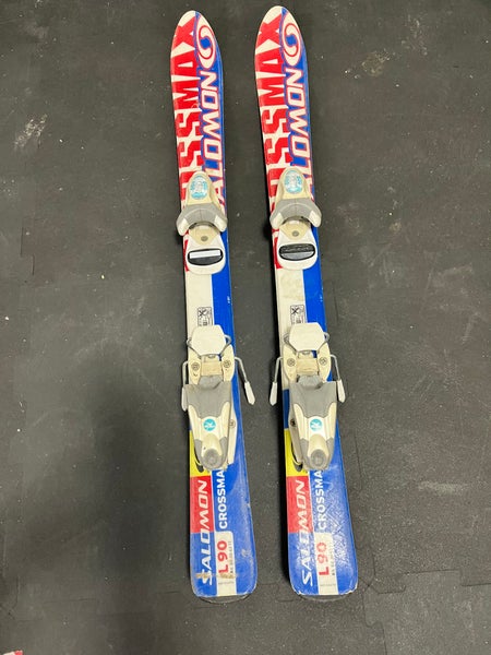 Used Kid's Salomon 90 cm Crossmax Skis With Bindings
