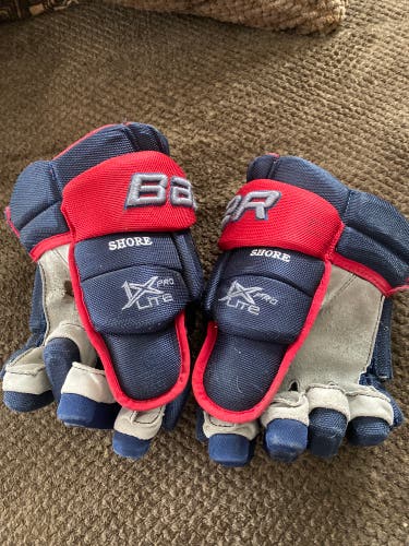 GAME WORN Devin Shore Columbus Blue Jackets Bauer Vapor 1x pro lite hockey gloves