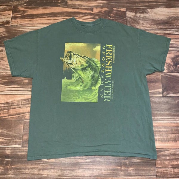 North American Largemouth Bass Freshwater Sportsman Fishing Shirt L/XL
