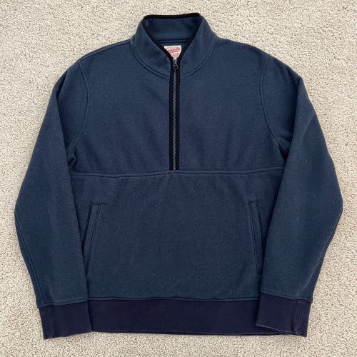 J. Crew New York Sportsman Outfitter Navy Blue Half Zip Sweater Men's Size Large