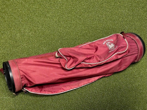 Vintage Ron Miller Sunday Carry Golf 3-Way Bag Single Strap Red/Black #2256
