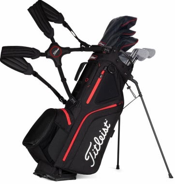 Titleist Hybrid 5 Stand Carry Golf Bag Black/Red w/ Rain Hood New #87866