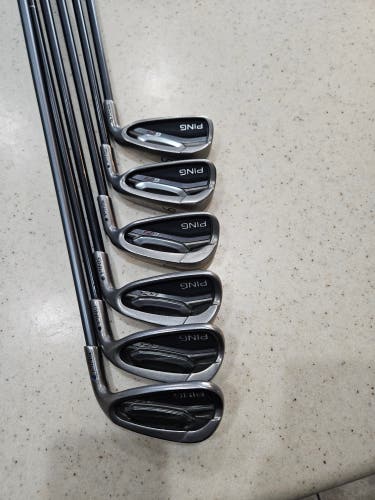 Used Men's Ping Right Handed G25 Iron Set Stiff Flex 6 Pieces Graphite Shaft