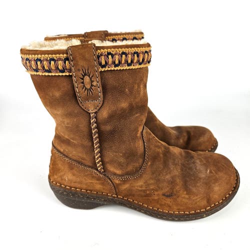 UGG Swell 5179 Women's Size: 7 Brown Suede Leather Ankle Boot Shearling Lined