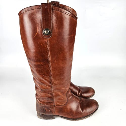 Frye Melissa Women's 77167 Brown Round Toe Mid-Calf Riding Boots Size 7.5 B