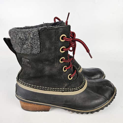 Sorel Slimpack Lace II Boot Black NL2348-010 Snow Winter Women's Size 7