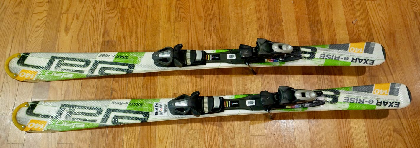 Used Junior's Elan Exar e-Rise Skis 140 cm With Bindings Max Din 10