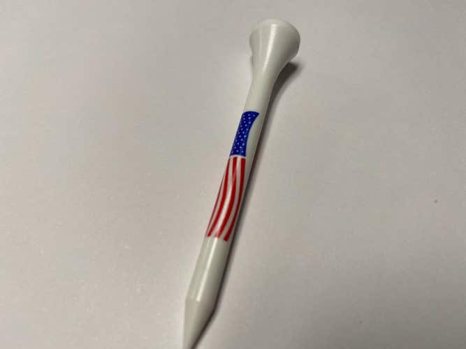 Zero Friction American Flag Plastic Tees (White/USA Flag, 2 3/4", 20pk) NEW