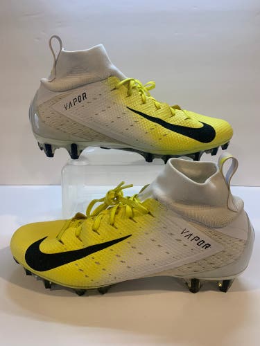 Size 10 Nike Vapor Untouchable pro 3 Yellow White Lacrosse Football Cleats Size 10