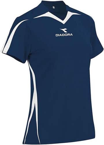 Diadora Womens Rigore 993465 Size XSmall Navy Blue White Soccer Jersey NWT