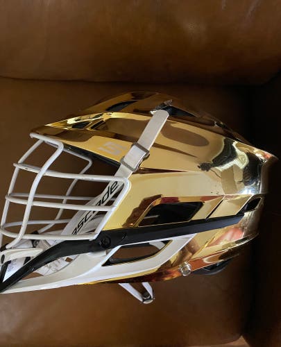 Lacrosse gold helmet