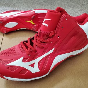 Red New Adult Men's Size Men's 10.5 (W 11.5) Metal Mizuno High Top