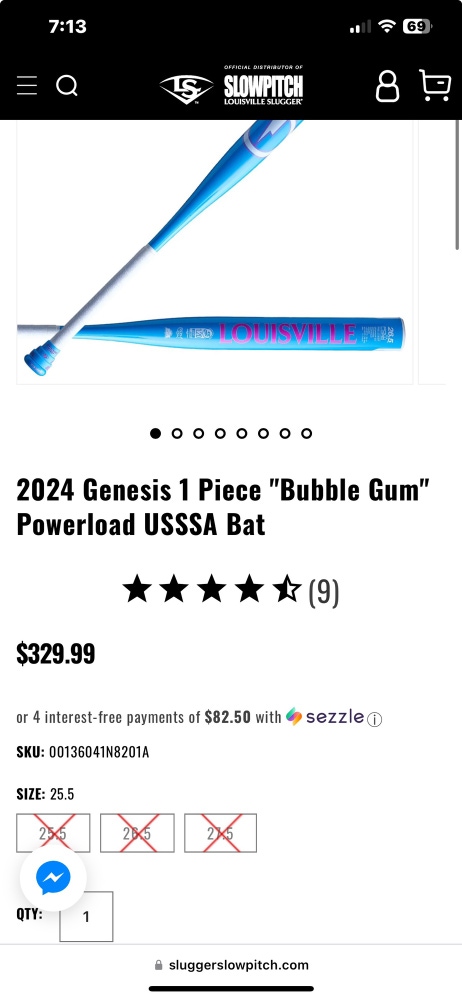 2024 Genesis 1 Piece "Bubble Gum" Powerload USSSA Bat