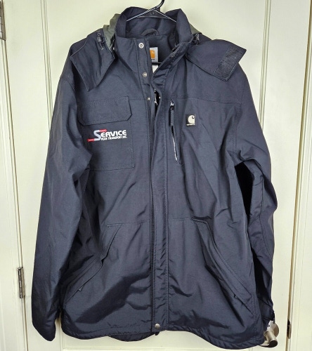 Carhartt Shoreline Jacket Men's Size: LT Coat Black Nylon Full Zip C72 Hood