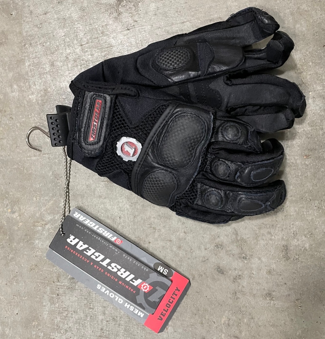 New Size Small Black First Gear Mesh Motorcycle Gloves