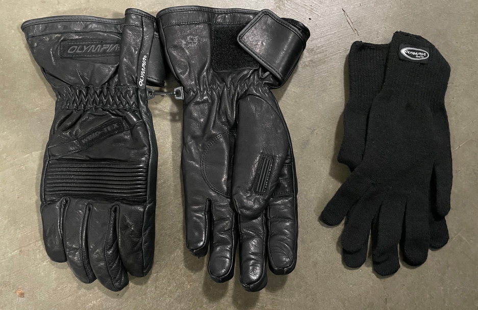 Black Used Size Medium Unisex Olympia Leather Motorcycle Gloves