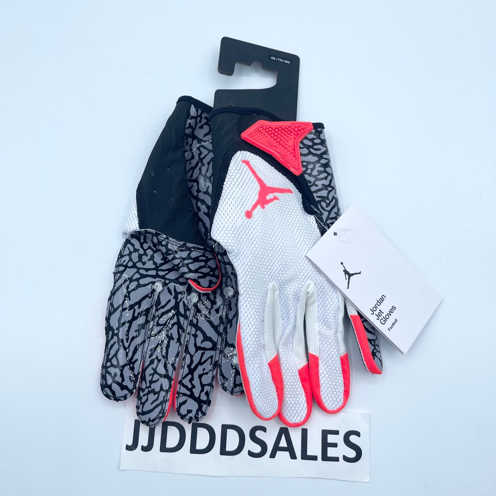 Nike Air Jordan 7.0 Vapor Jet Football Receiver Gloves White Infrared Men’s XXL  New