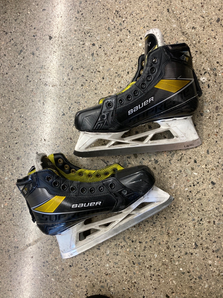 Used Bauer Supreme 3S pro Hockey Goalie Skates D&R (Regular) 5.0 - Intermediate