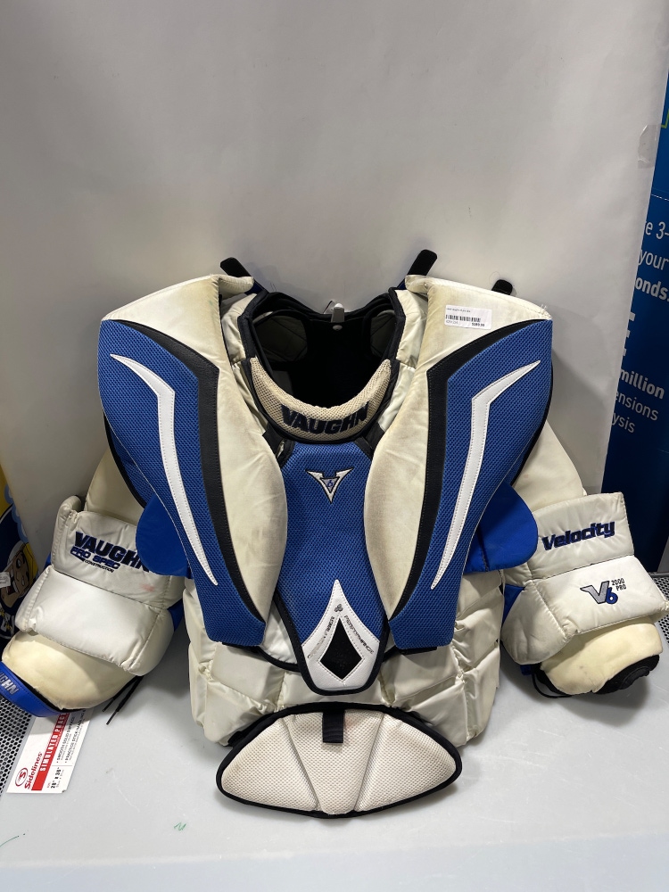 Used Large Vaughn Pro Stock Velocity V6 2000 Pro Carbon Goalie Chest Protector