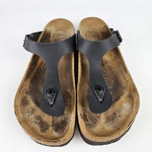 Birkenstock Gizeh Women's Size: 38 / 7 Black Thong Sandals Shoe Buckle Slip On
