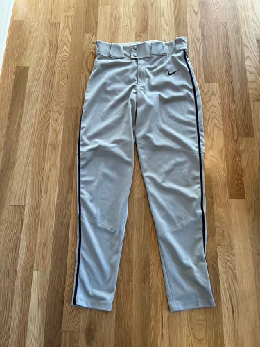 Nike Baseball Pants - Grey with Navy Piping - Adult Small