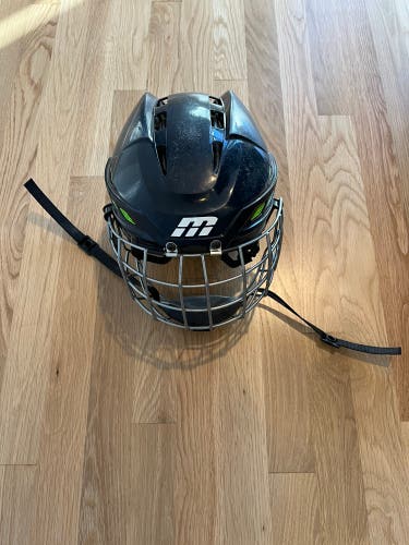 Cascade M11 Hockey Helmet - Navy Blue w Green Inserts - Adult Small