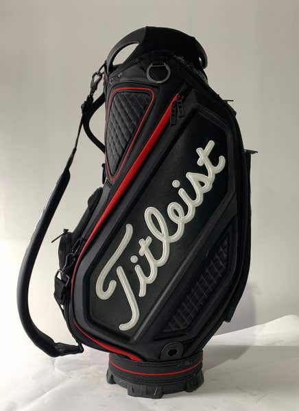 Titleist Tour Staff Bag Black Red White 5-Way Divide Strap Golf