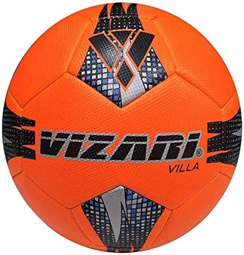 Vizari Villa Orange/Black/Silver Size 5 Soccer Ball, Football, VZBL91778-5