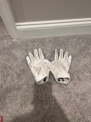 White Adult Large Adidas Gloves