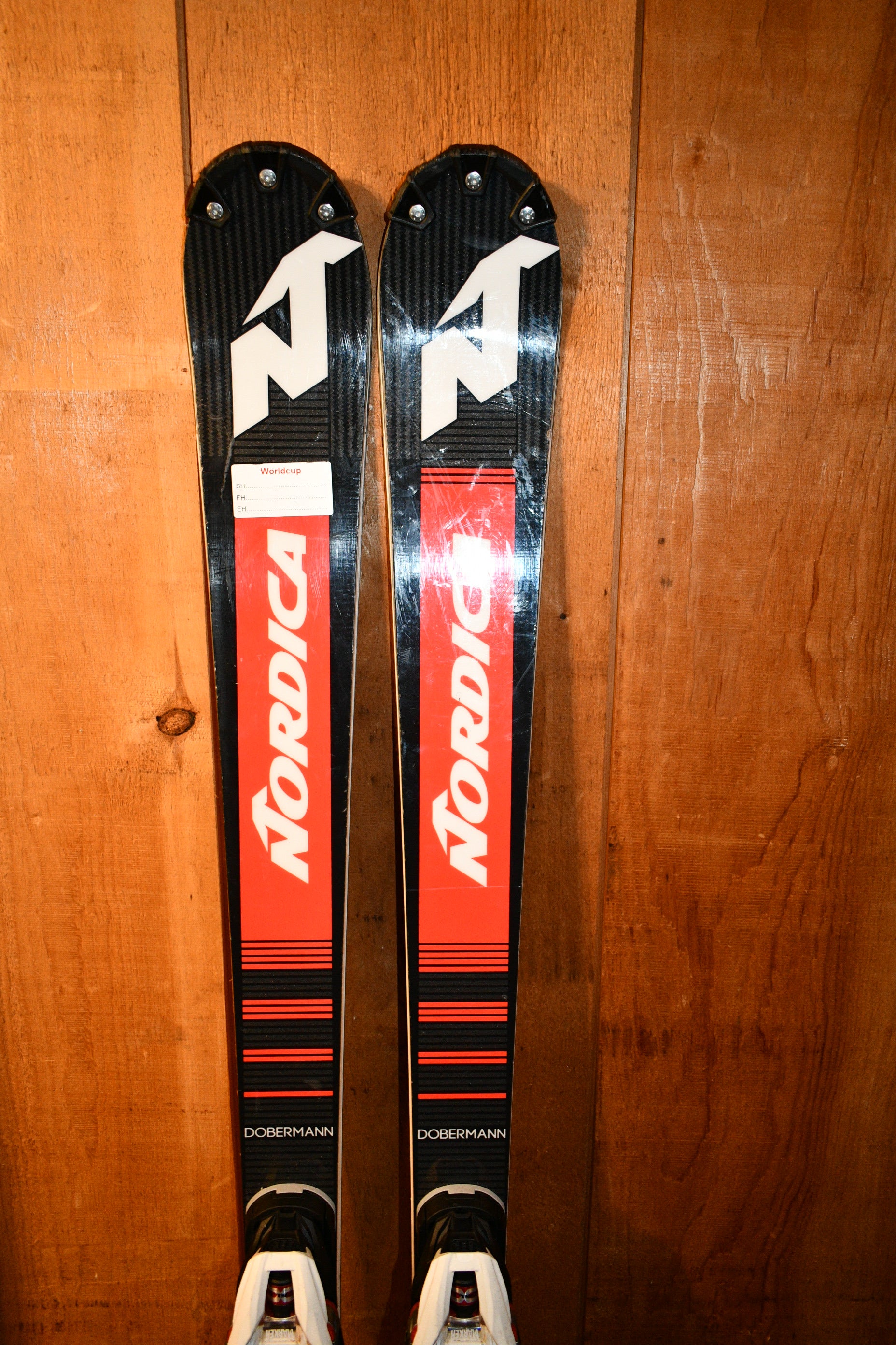 used Nordica Doberman World Cup 165 SL Skis w/ Marker Race 18 