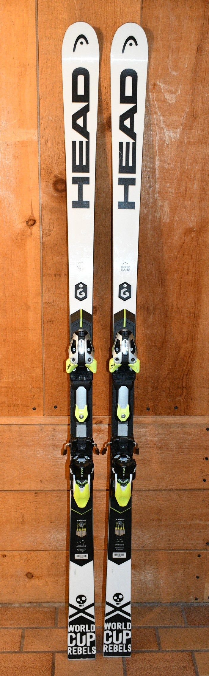 Used HEAD Worldcup i. SL RD TEAM 138cm Skis with Race Plate (422A 