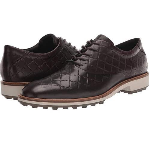 Ecco Men's Classic Hybrid Leather Golf Shoes Size 45 11-11.5 MOCHA BROWN LEATHER