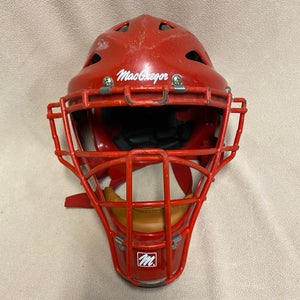 Used Red MacGregor Catcher's Mask