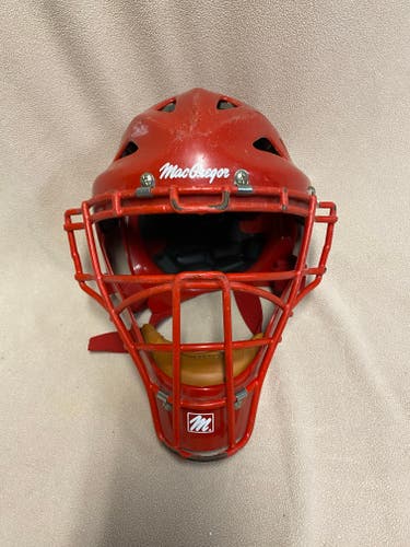 Used Red MacGregor Catcher's Mask
