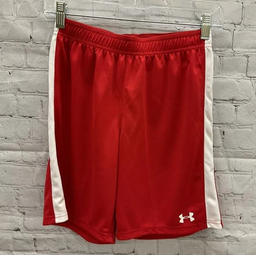 Under Armour Adult Unisex 1217241 Size Small Red White Soccer Shorts New $18