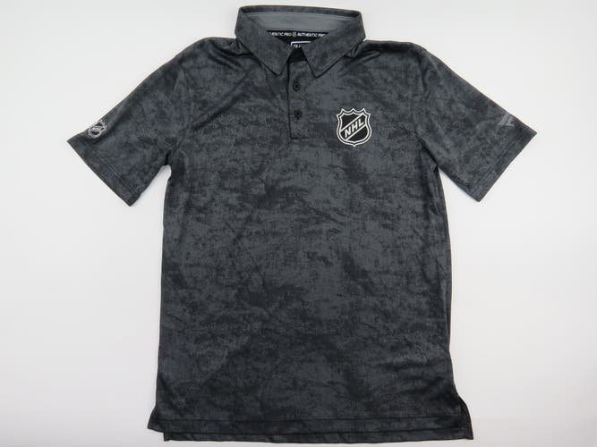 Fanatics NHL Shield Logo League Issued Pro Stock Hockey Athletic Golf Polo Shirt Black Medium