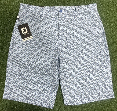 Footjoy Shorts Mens Blue Micro-Floral Print Lightweight Woven Golf PICK SIZE
