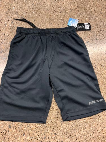 Black New Large Youth Unisex Bauer Shorts