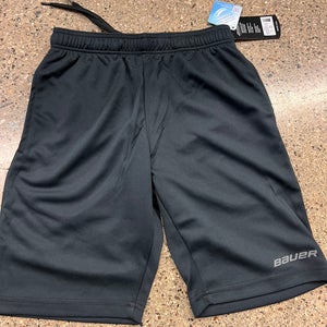 Black New Medium Youth Unisex Bauer Shorts