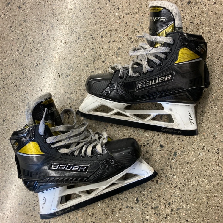 Used Bauer Supreme 3S pro Hockey Goalie Skates D&R (Regular) 6 - Intermediate